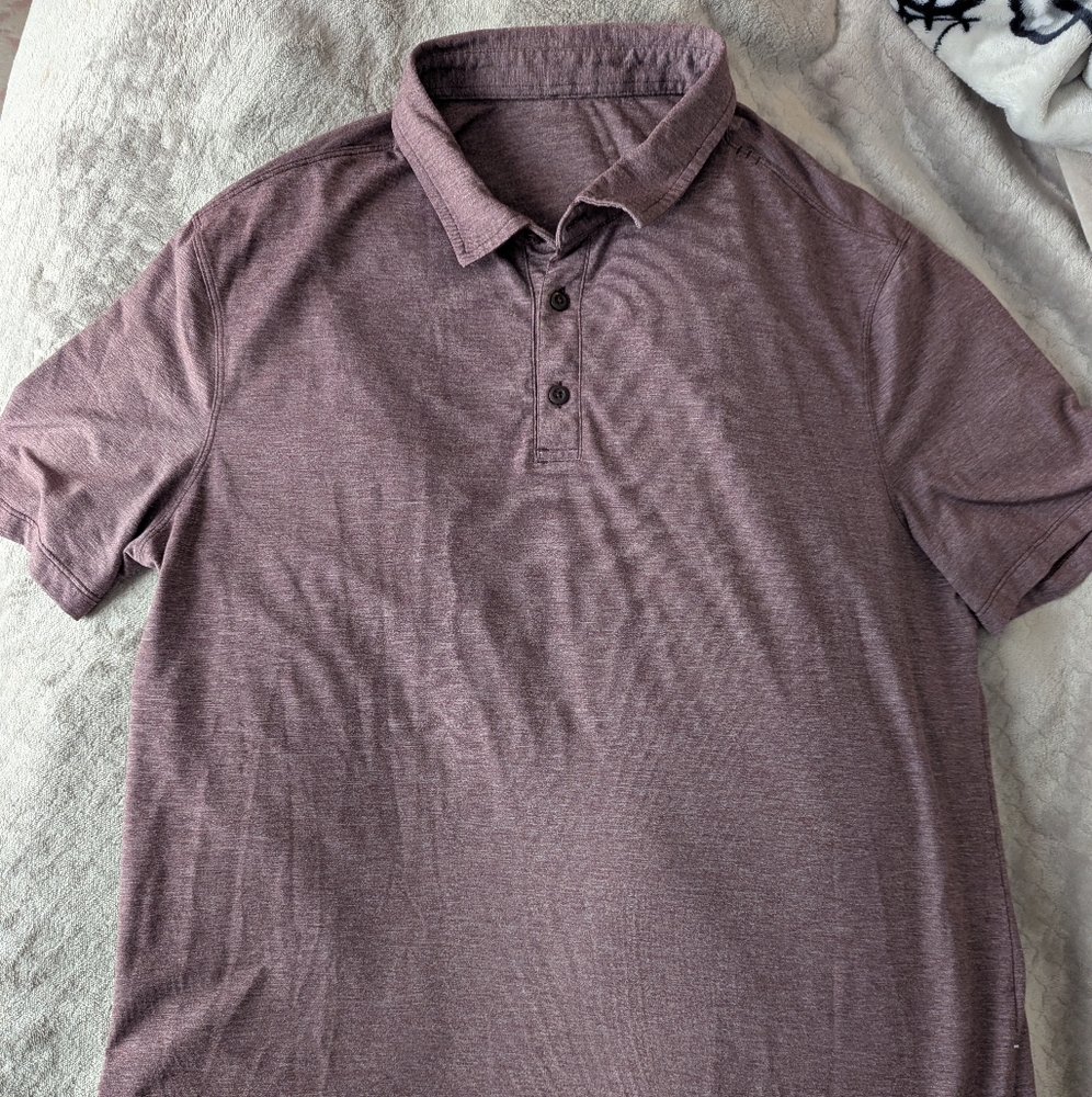 Lululemon mens evolution polo heather plum large